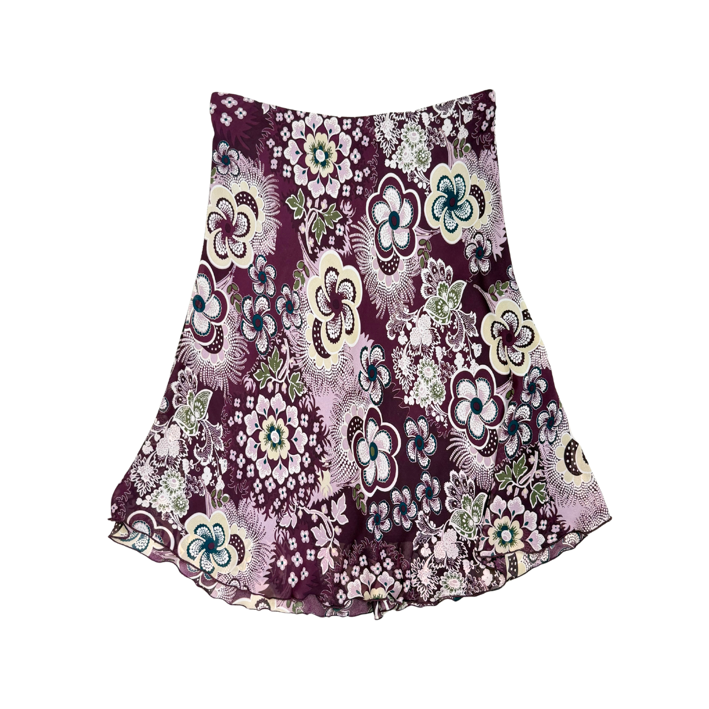 Biaggini Purple Floral Midi Skirt