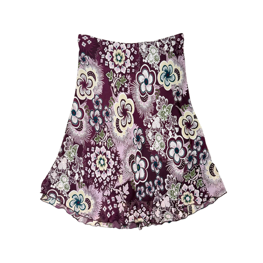 Biaggini Purple Floral Midi Skirt