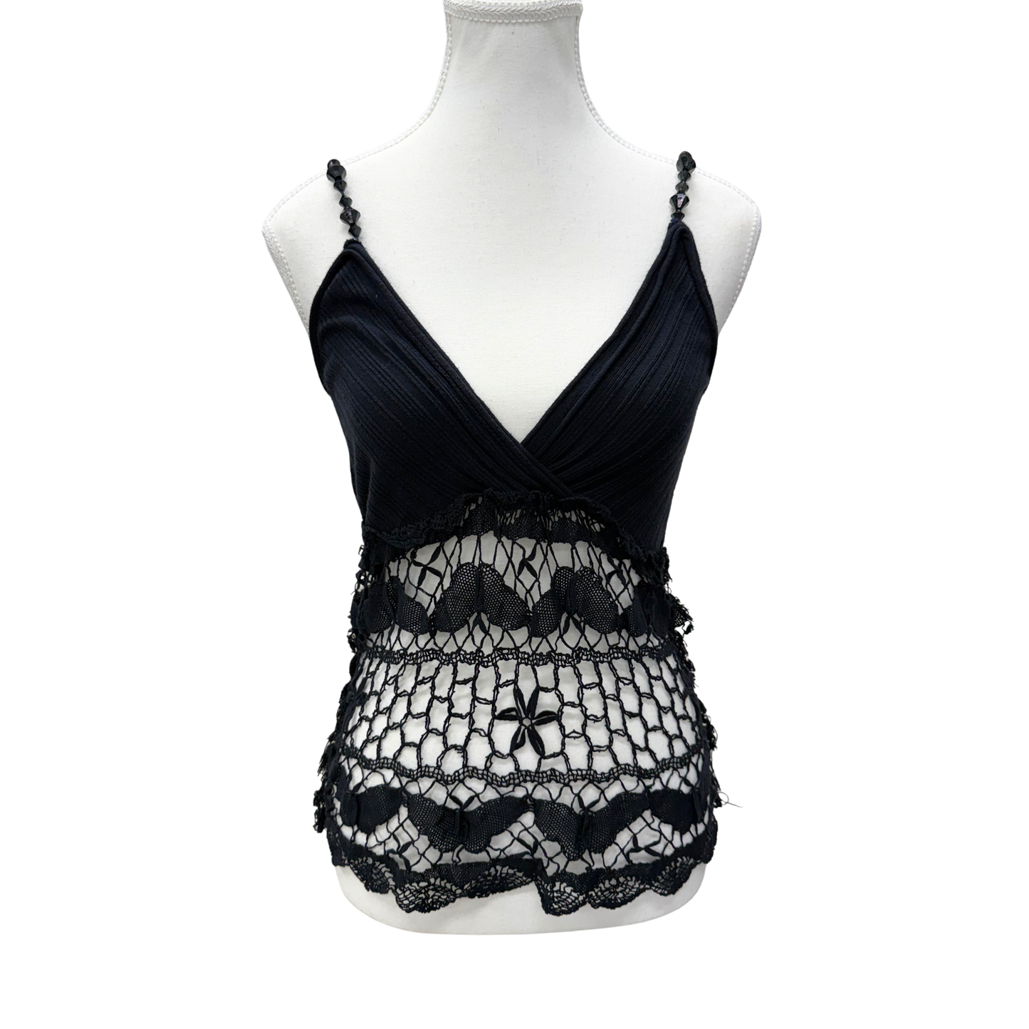 Alessandra Boni Black Crochet Cami