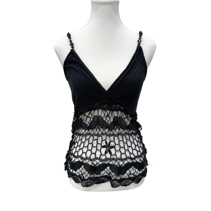 Alessandra Boni Black Crochet Cami