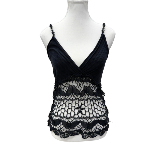 Alessandra Boni Black Crochet Cami