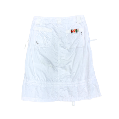 Replay & Sons White Cargo Midi Skirt
