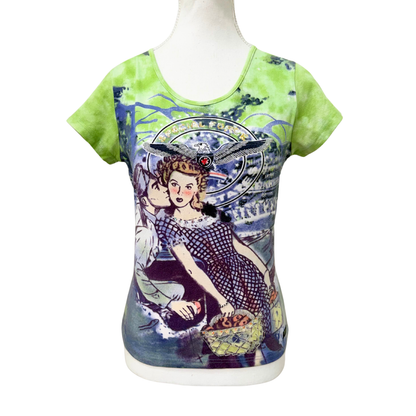 Miss Sixty Green Special Force Graphic T-Shirt