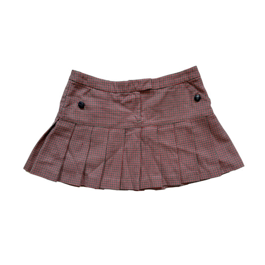 Vintage 2000s Y2k Ben Sherman Red Plaid Pleated Mini Skirt