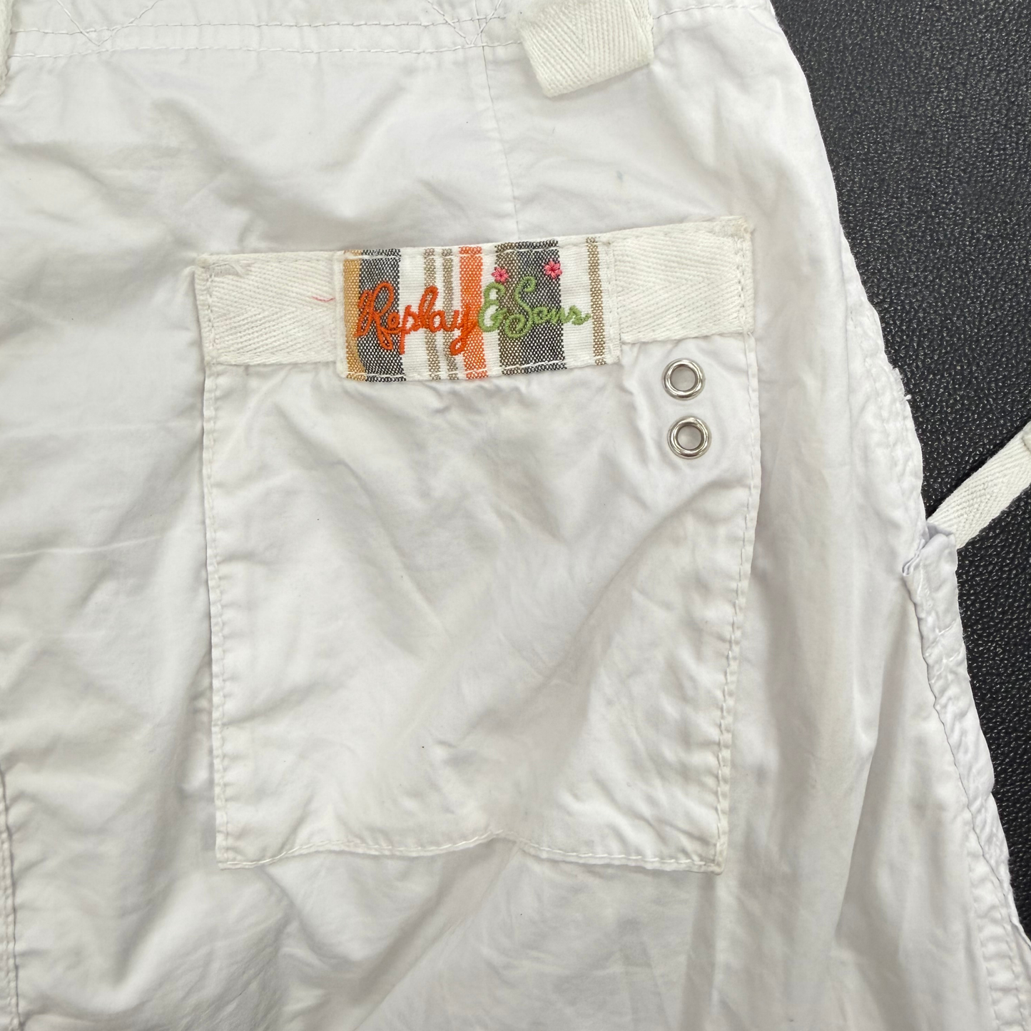 Replay & Sons White Cargo Midi Skirt
