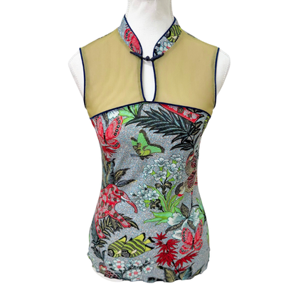 ANAC Floral Chinese Inspired Top
