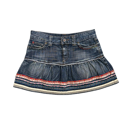 United Colors of Benetton Denim Tiered Mini Skirt