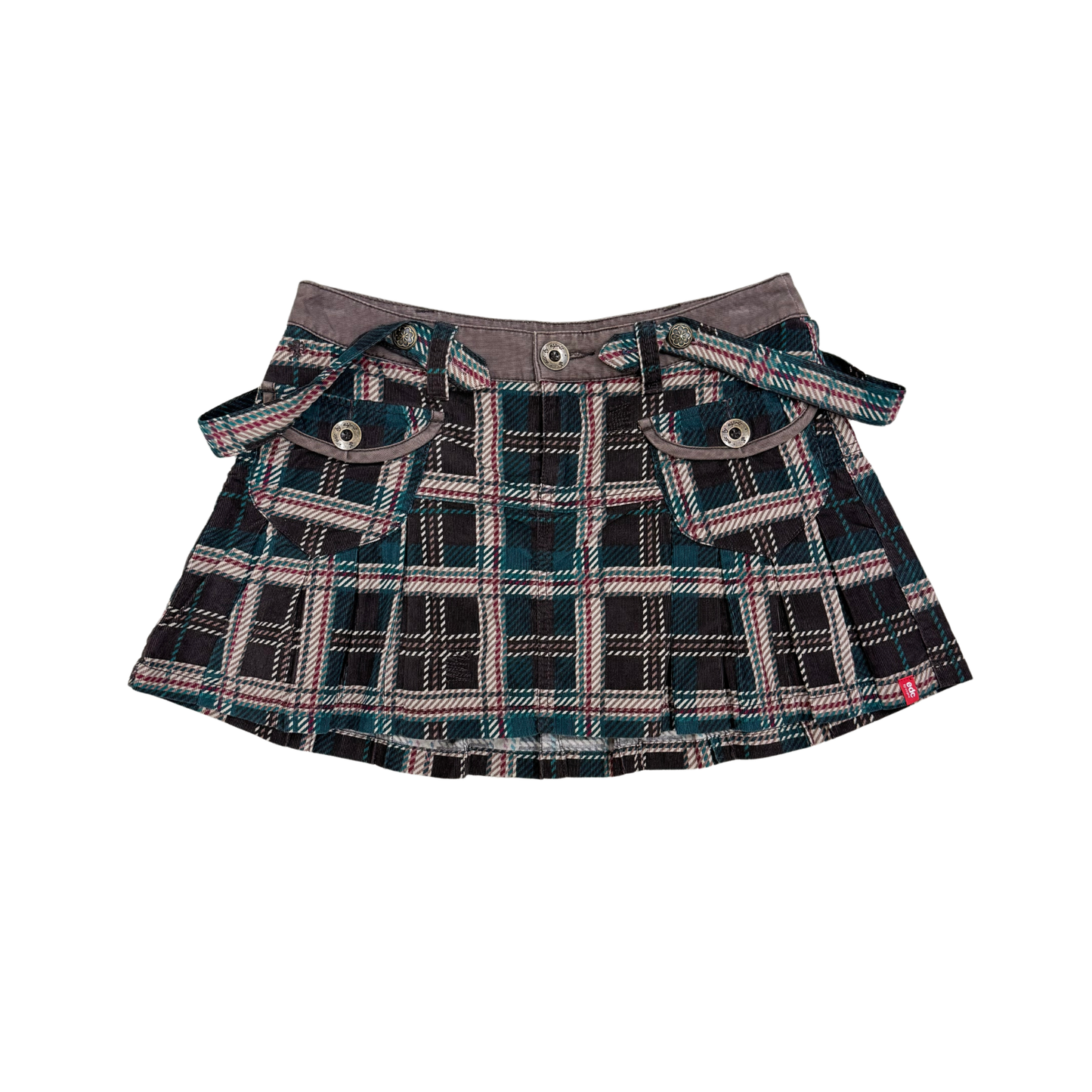 Edc Brown Plaid Mini Skirt