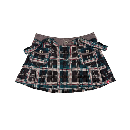 Edc Brown Plaid Mini Skirt