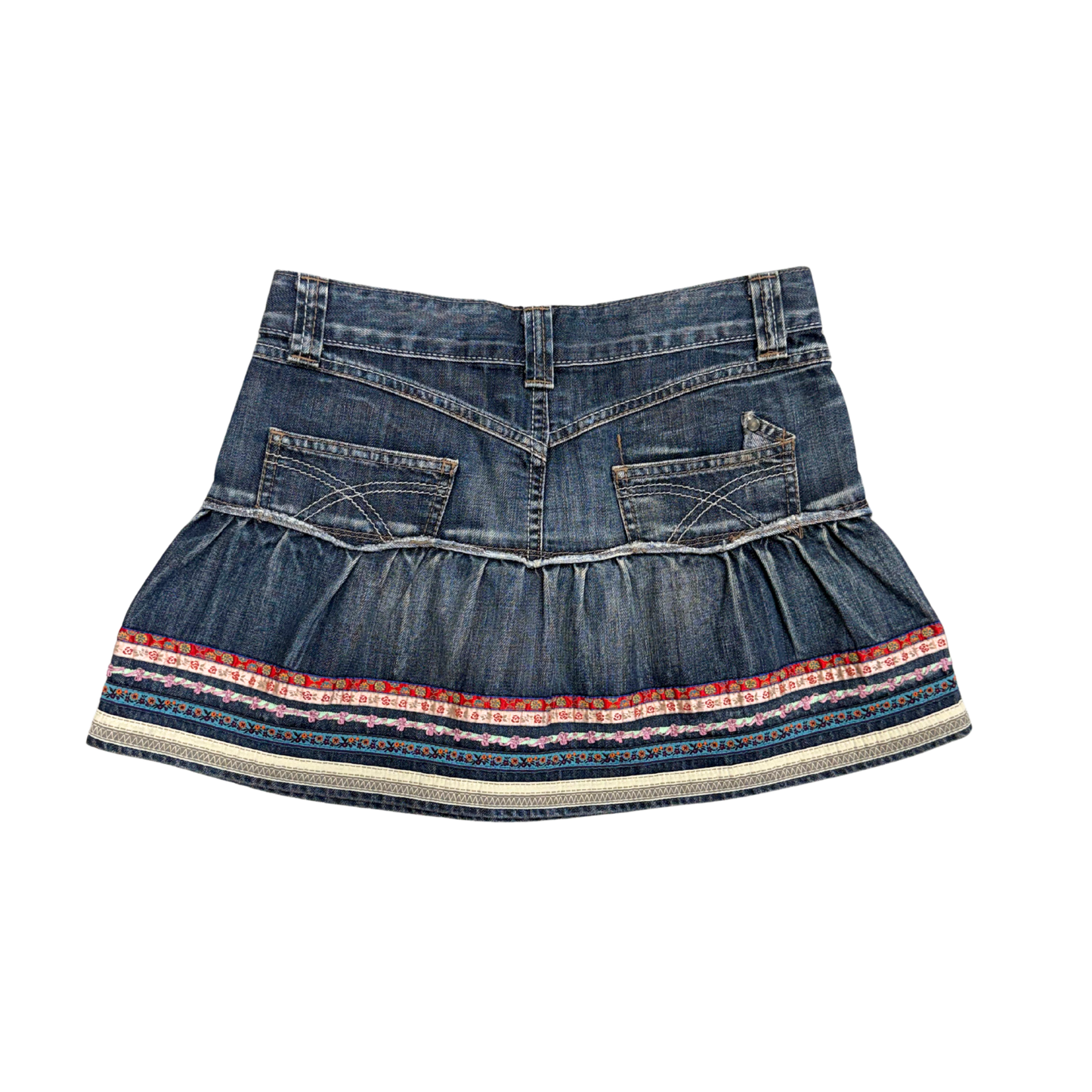 United Colors of Benetton Denim Tiered Mini Skirt