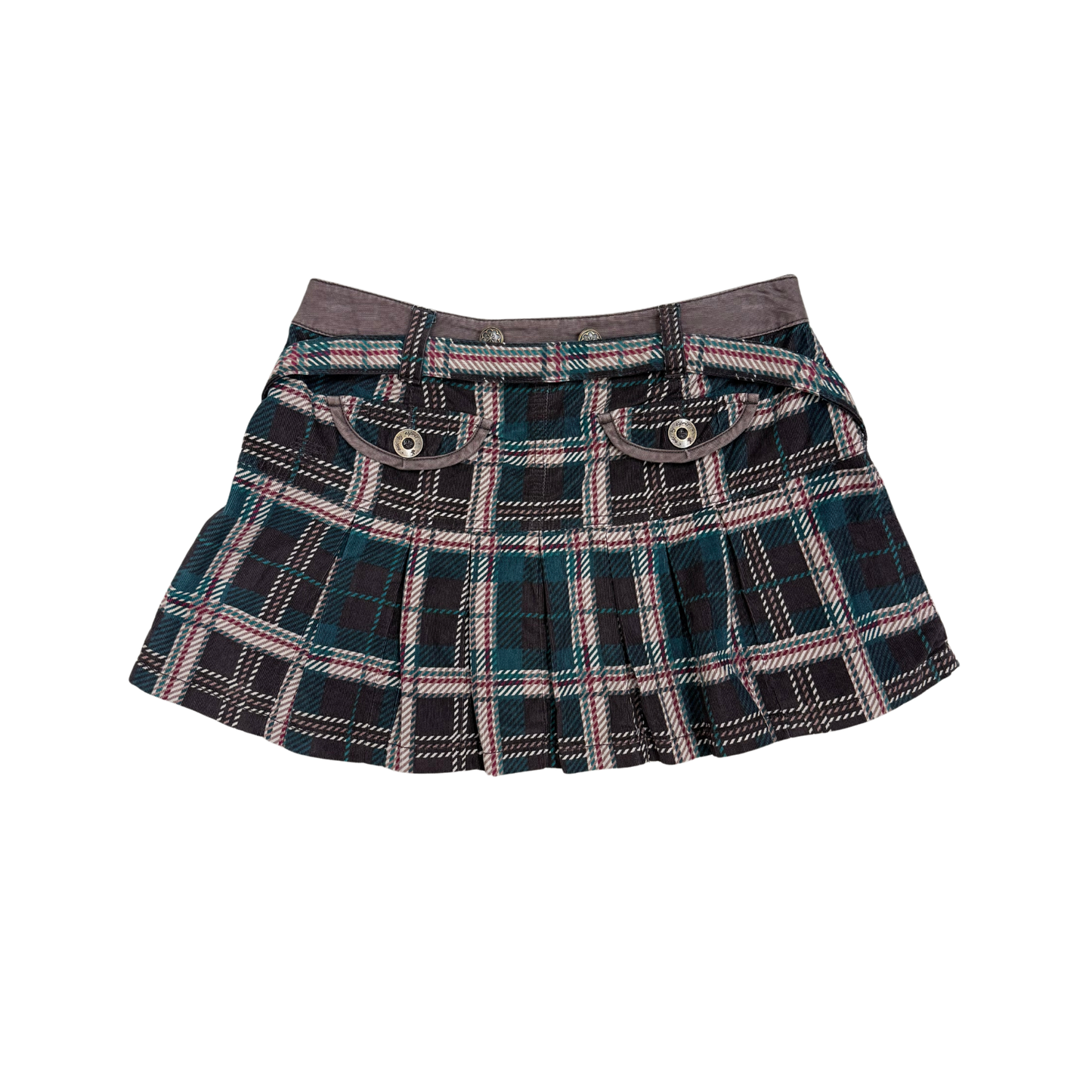 Edc Brown Plaid Mini Skirt