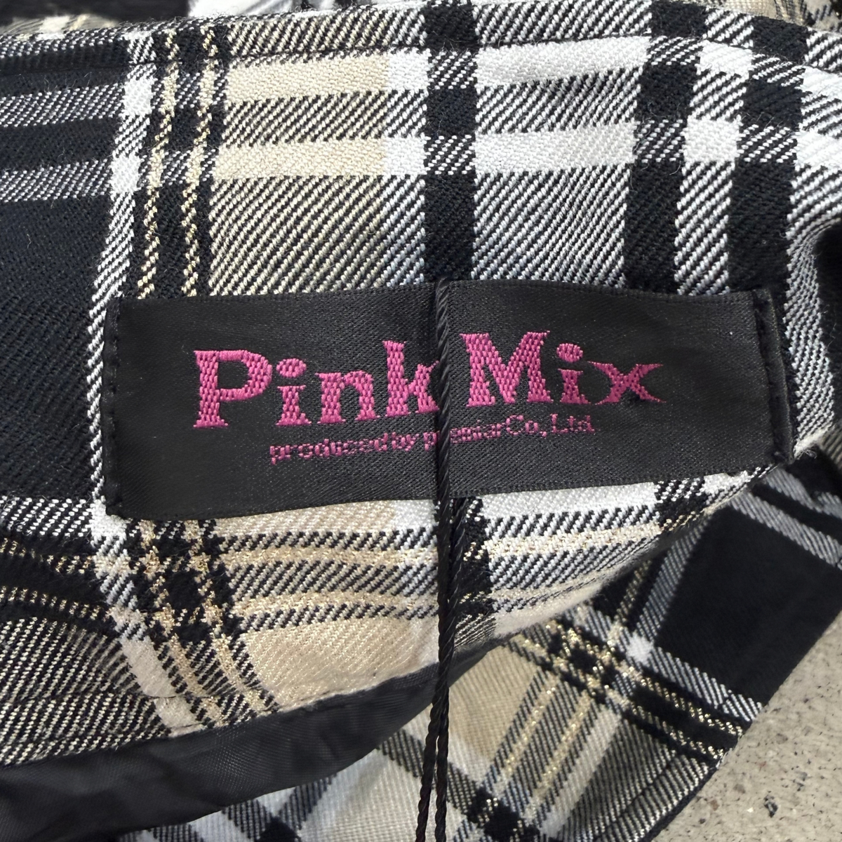 Pink Mix Black Beige Plaid Bow Mini Skirt