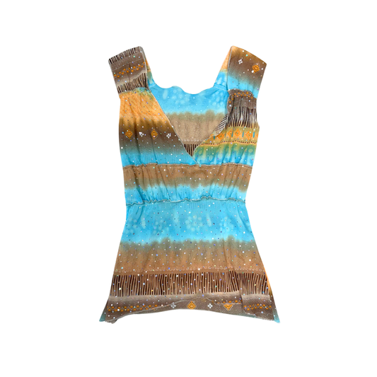 Multi Color Mesh Bedazzled Tank Top