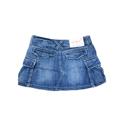 Cepo Denim Cargo Mini Skirt