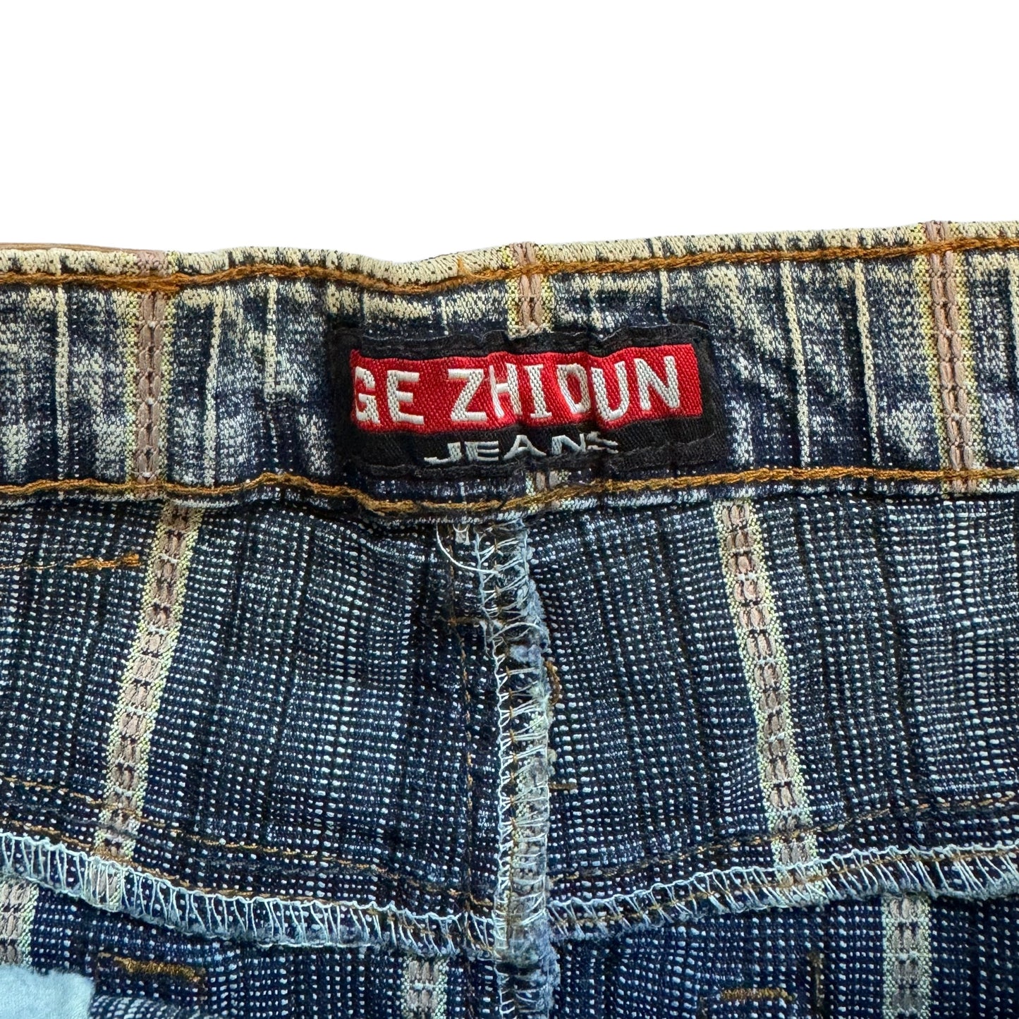 Vintage 2000s Y2k Ge Zhioun Denim Midi Skirt