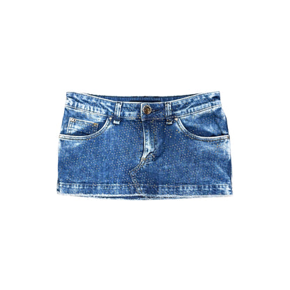 Miss Sixty Gold Denim Mini Skirt