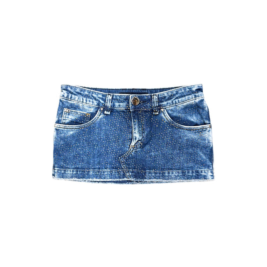 Miss Sixty Gold Denim Mini Skirt