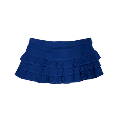 Navy Tiered Mini Skirt