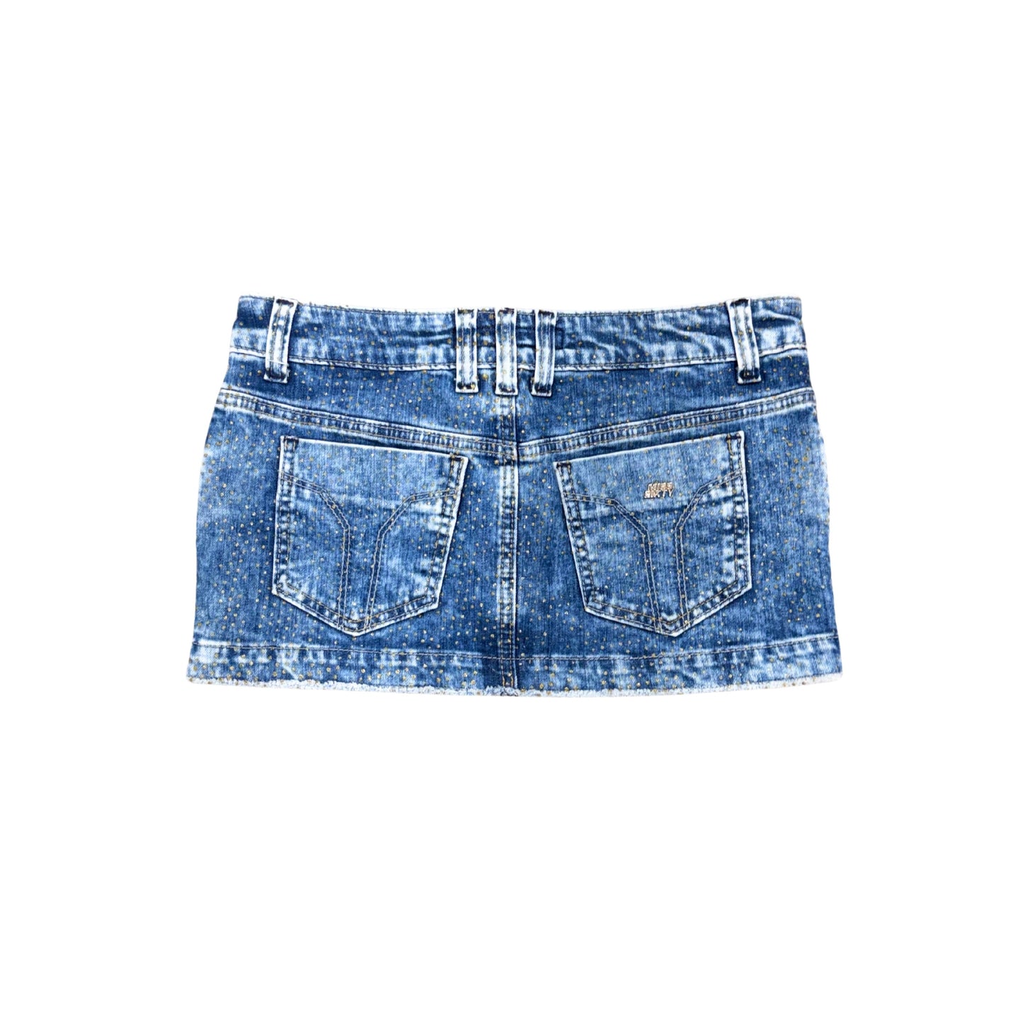 Miss Sixty Gold Denim Mini Skirt