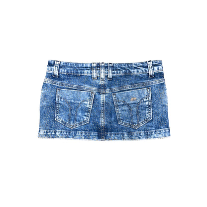 Miss Sixty Gold Denim Mini Skirt