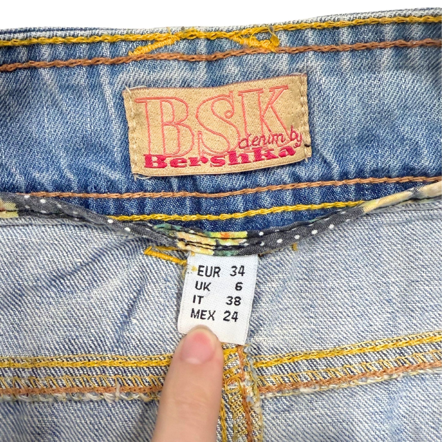 Bershka Light Washed Denim Mini Skirt