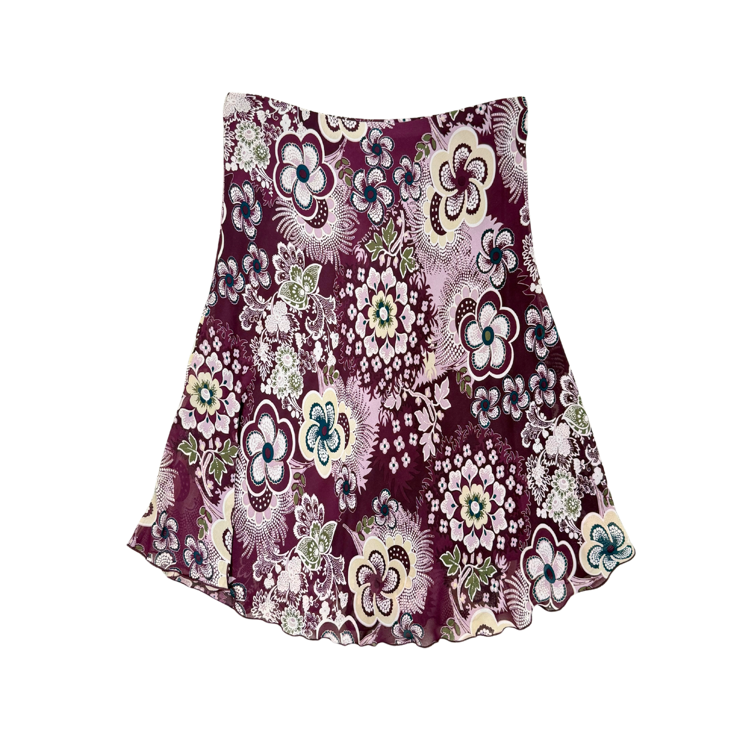 Biaggini Purple Floral Midi Skirt