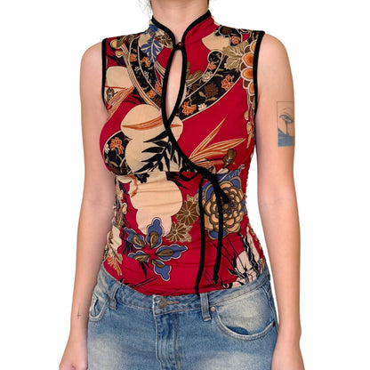 Vintage 2000s Y2k One Chinese Pattern Inspired Tank Top