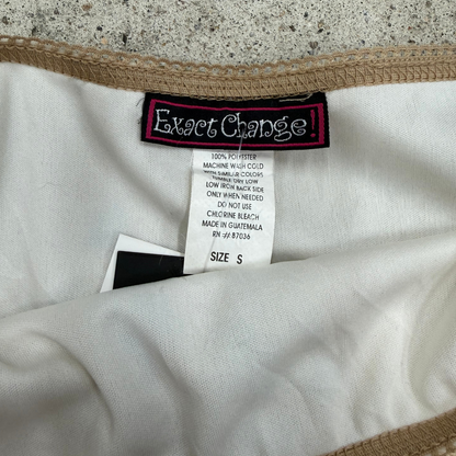 Exact Change Beige Floral Midi Skirt
