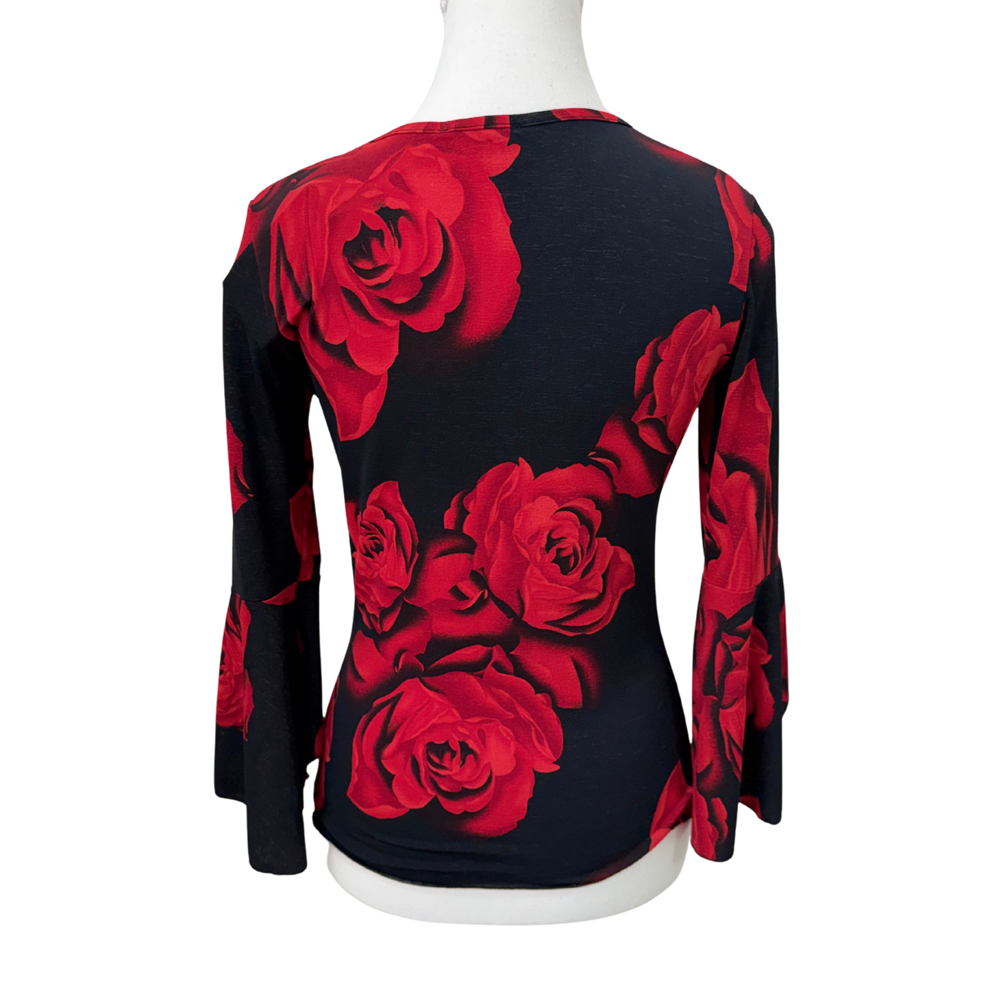 Orsay Red Floral Long Sleeve Top