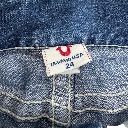 True Religion Light Washed Denim Mini Skirt