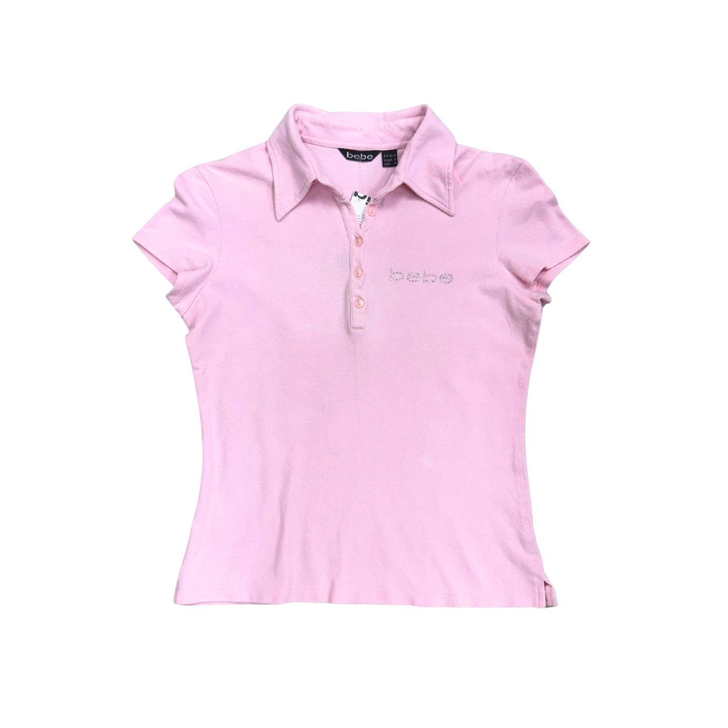 Bebe Pink Short Sleeve Polo Shirt