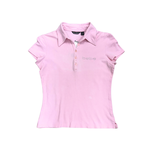 Bebe Pink Short Sleeve Polo Shirt