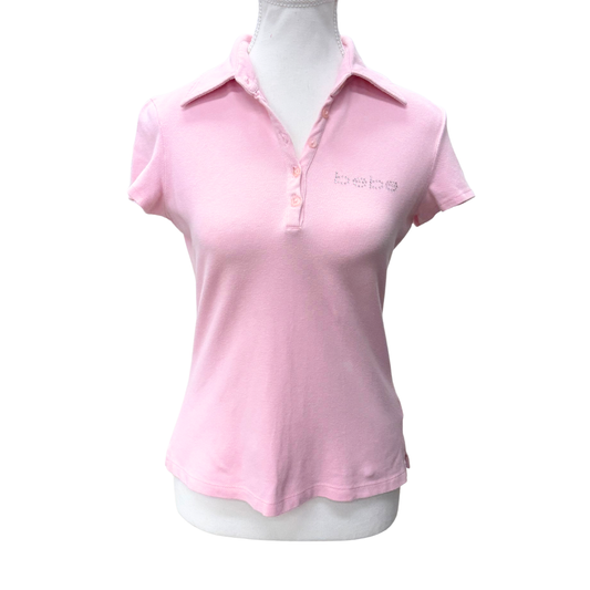 Bebe Pink Short Sleeve Polo Shirt