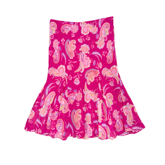 Chaps Pink Paisley Midi Skirt