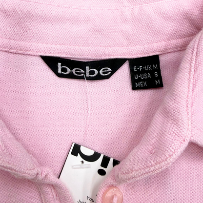 Bebe Pink Short Sleeve Polo Shirt
