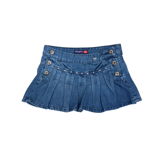 Wit Girl Denim Pleated Mini Skirt