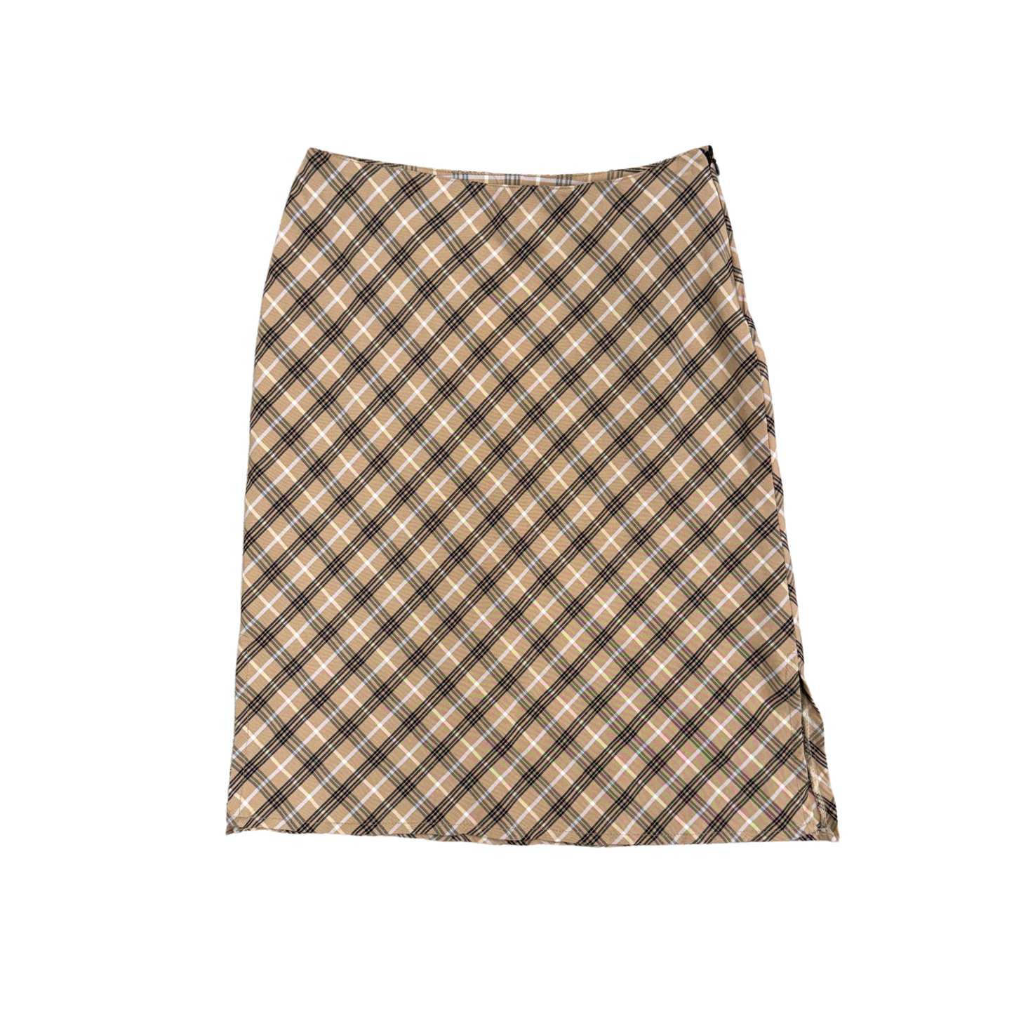 Jessy Beige Plaid Midi Skirt