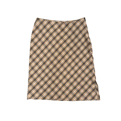 Jessy Beige Plaid Midi Skirt