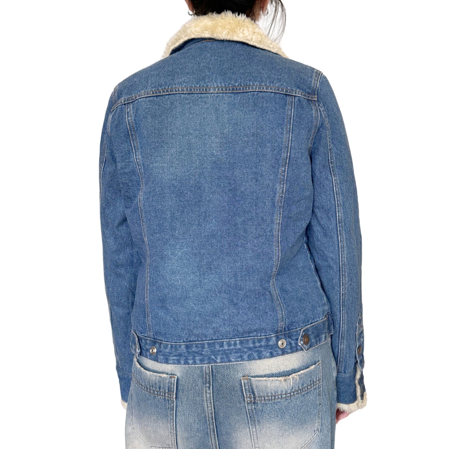 Vintage 2000s Y2k Roxy Denim Fur Lined Jacket