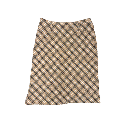 Jessy Beige Plaid Midi Skirt