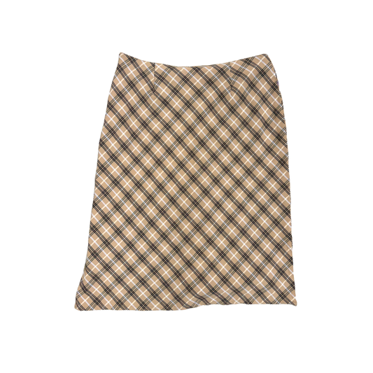 Jessy Beige Plaid Midi Skirt