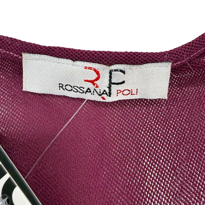 Rossana Poli Purple Sequin Mesh Long Sleeve Top