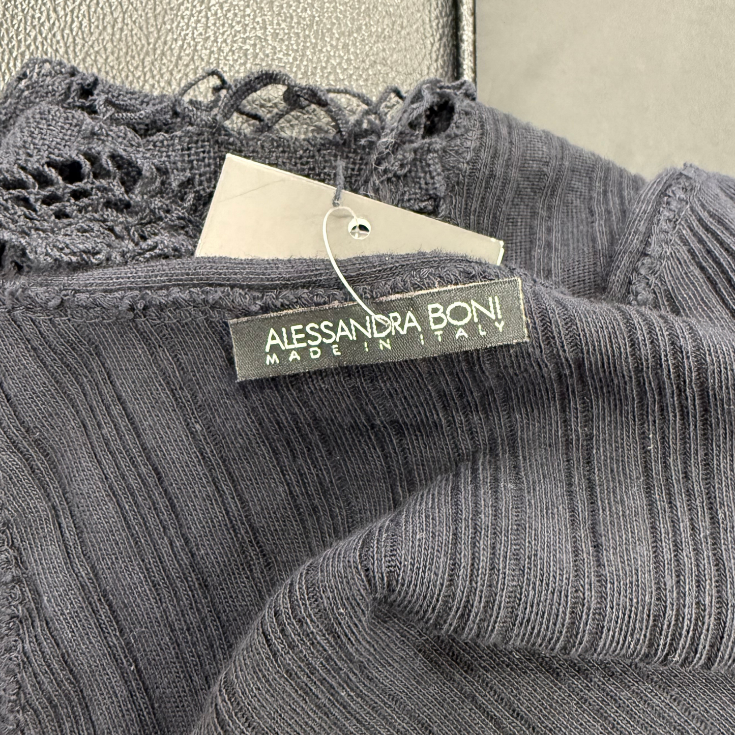 Alessandra Boni Black Crochet Cami