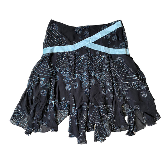 Vintage 2000s Y2k Bebe Ruffle Midi Skirt