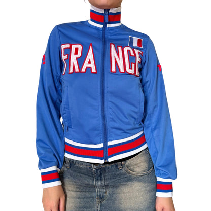 Vintage 2000s Y2k France Blue Zip Up Jacket