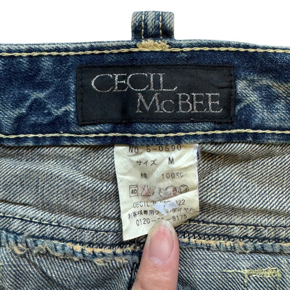 Vintage 2000s Y2k Cecil McBee Denim Mini Skirt