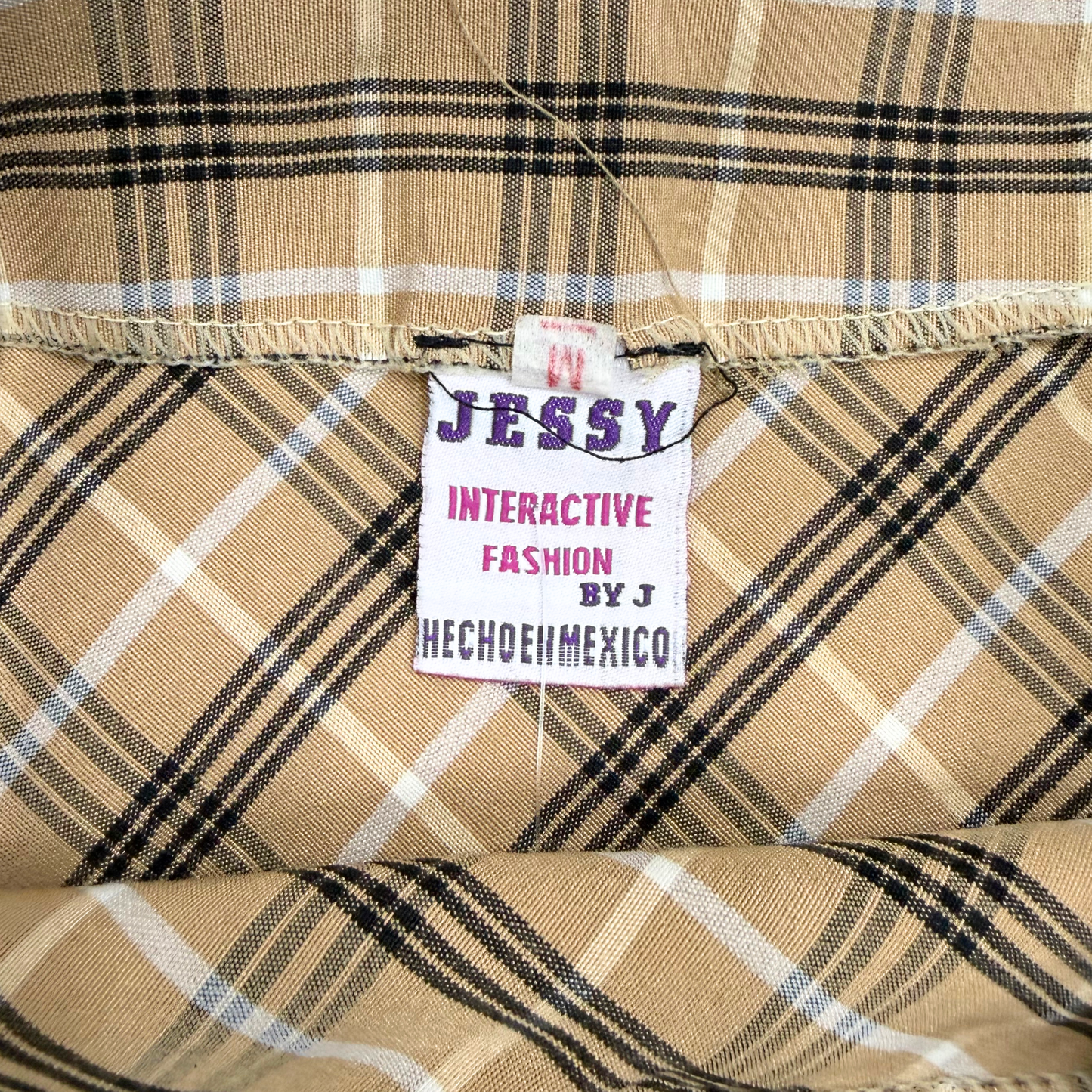 Jessy Beige Plaid Midi Skirt