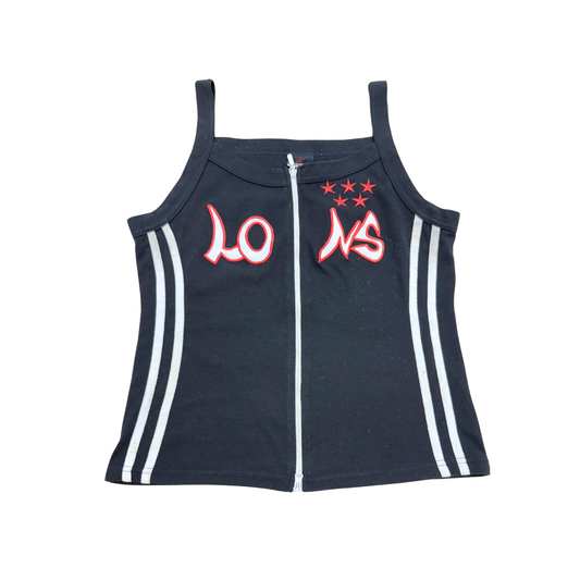 Lonsriver Black Zip Up Tank Top