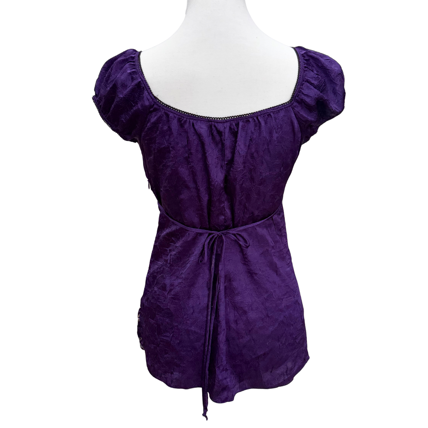 Purple Floral Embroidered Top