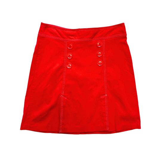 Vintage 2000s Y2k Clio Red Midi Skirt